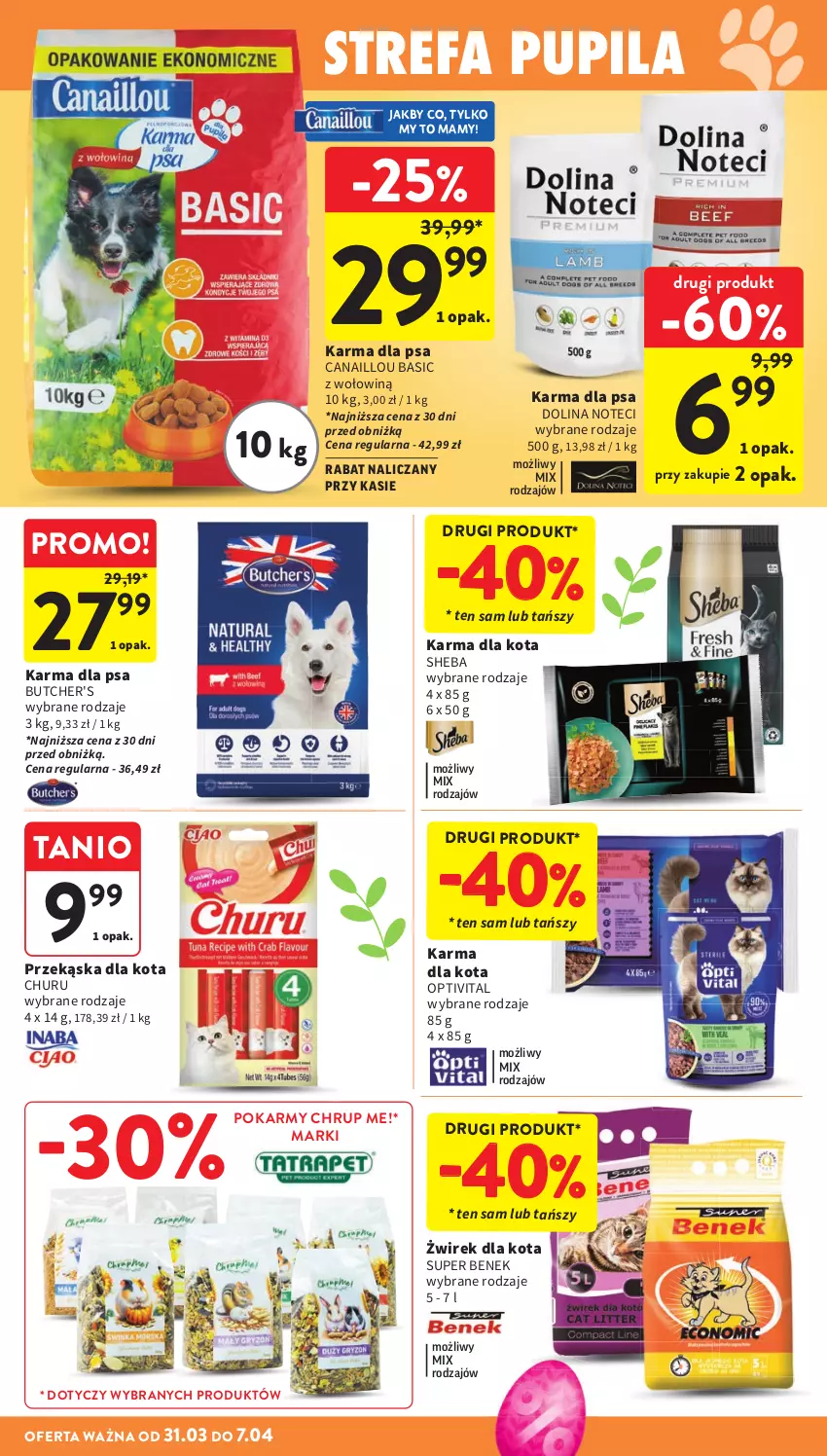 Gazetka promocyjna Intermarche - Gazetka Intermarche - ważna 31.03 do 07.04.2026 - strona 44 - produkty: Butcher's, Canaillou, Fa, Sheba, Super Benek