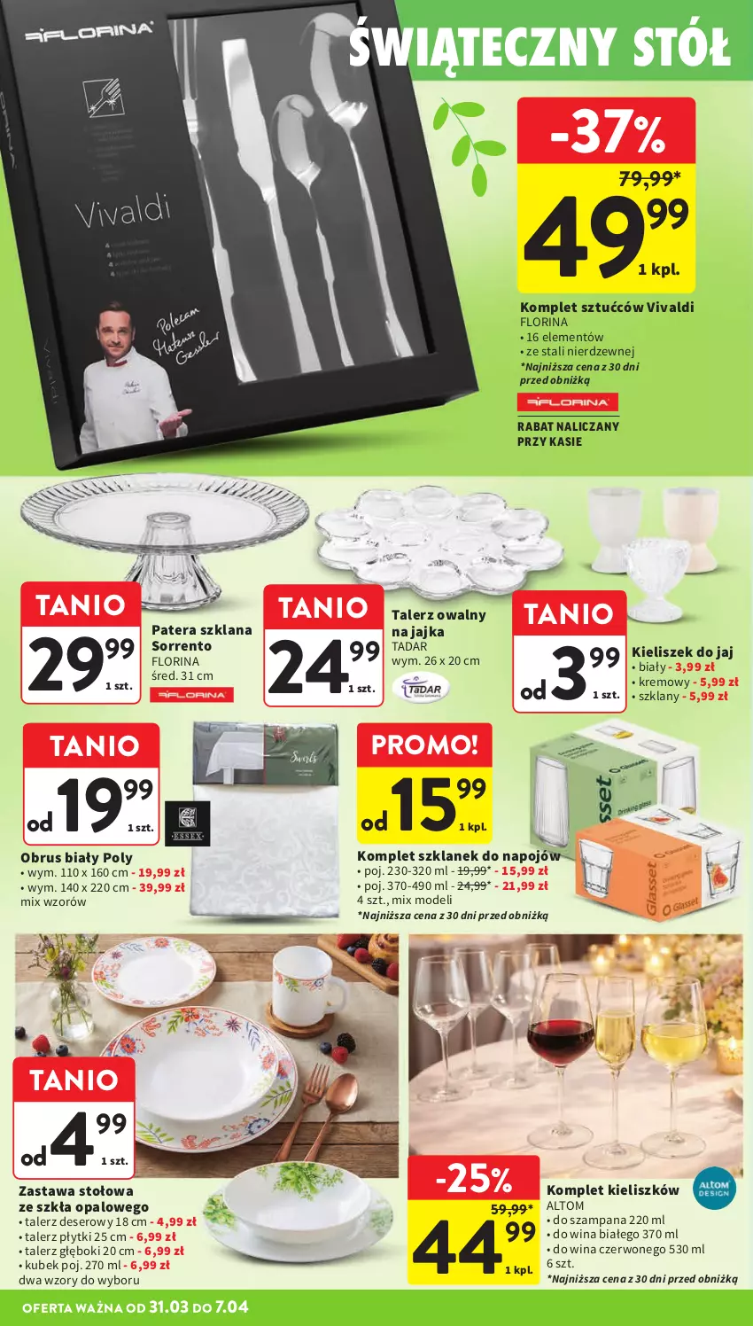 Gazetka promocyjna Intermarche - Gazetka Intermarche - ważna 31.03 do 07.04.2026 - strona 46 - produkty: Deser, Kieliszek, Kubek, LANA, Obrus, Ser, Talerz, Talerz deserowy, Talerz głęboki, Tera