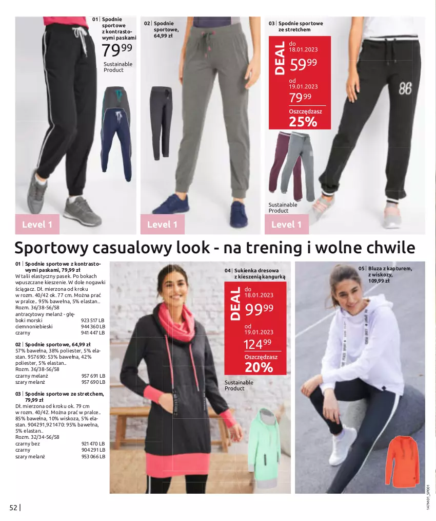 Gazetka promocyjna Bonprix - BEST OF BONPRIX - ważna 05.01 do 03.07.2023 - strona 54 - produkty: Bluza, Bluza z kapturem, Dres, Pasek, Por, Spodnie, Spodnie sportowe, Sport, Sukienka, Wełna