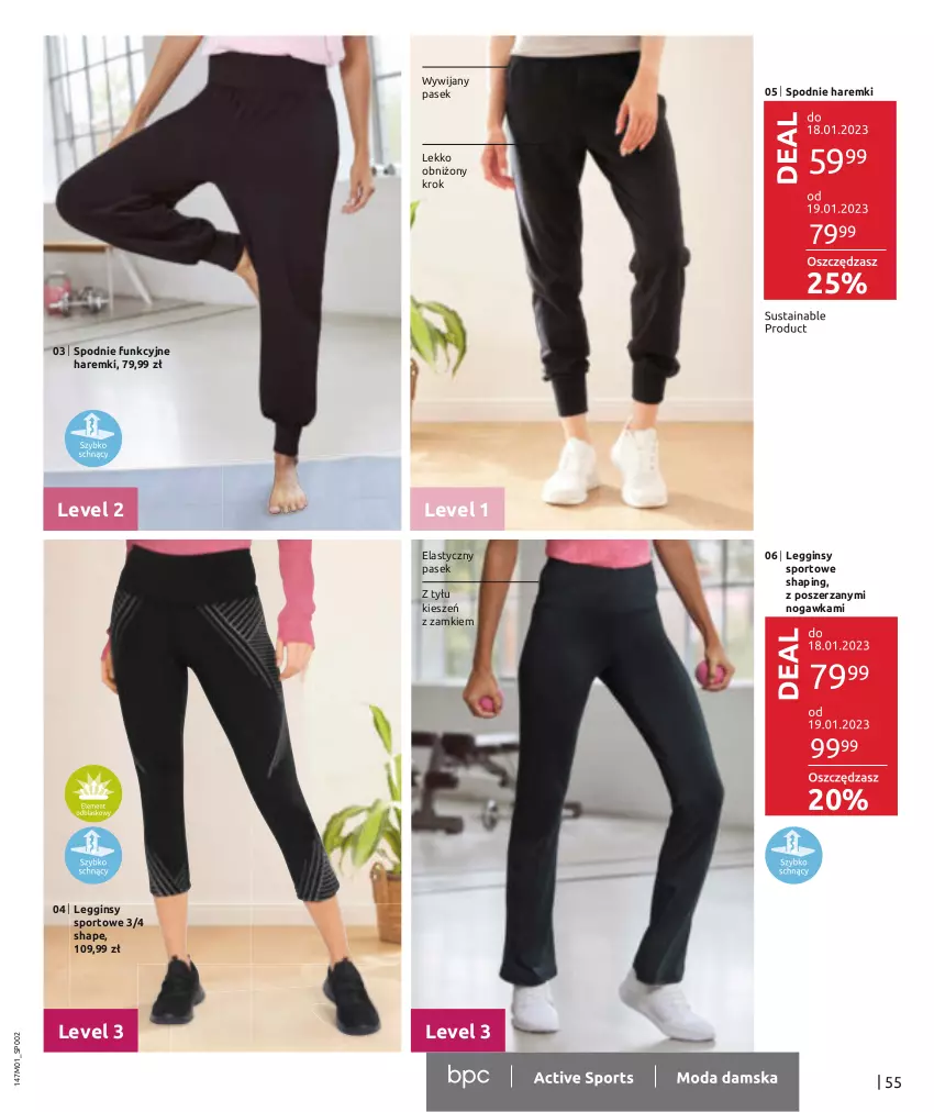 Gazetka promocyjna Bonprix - BEST OF BONPRIX - ważna 05.01 do 03.07.2023 - strona 57 - produkty: Gin, Legginsy, Pasek, Por, Spodnie, Sport