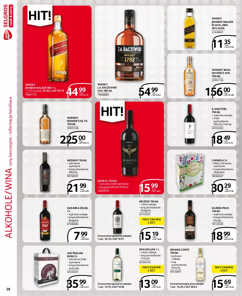 Gazetka promocyjna Selgros - Extra Oferta - ważna 01.08 do 31.08.2021 - strona 28 - produkty: Alkohole, Gra, Johnnie Walker, Lack, Whiskey, Whisky