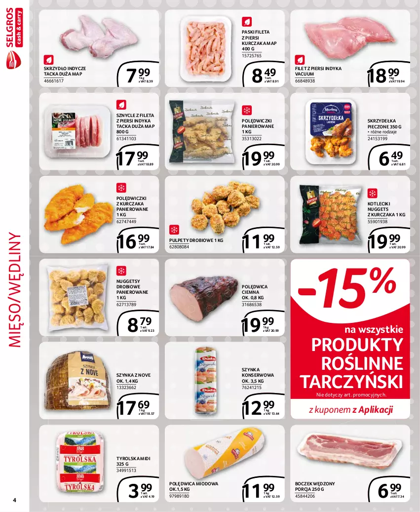 Gazetka promocyjna Selgros - Extra Oferta - ważna 01.08 do 31.08.2021 - strona 4 - produkty: Boczek, Filet z piersi indyka, Kurczak, Mięso, Nuggets z kurczaka, Piec, Polędwica, Polędwiczki panierowane, Polędwiczki z kurczaka, Por, Pulpety, Ser, Skrzydełka pieczone, Szynka, Szynka konserwowa, Tarczyński