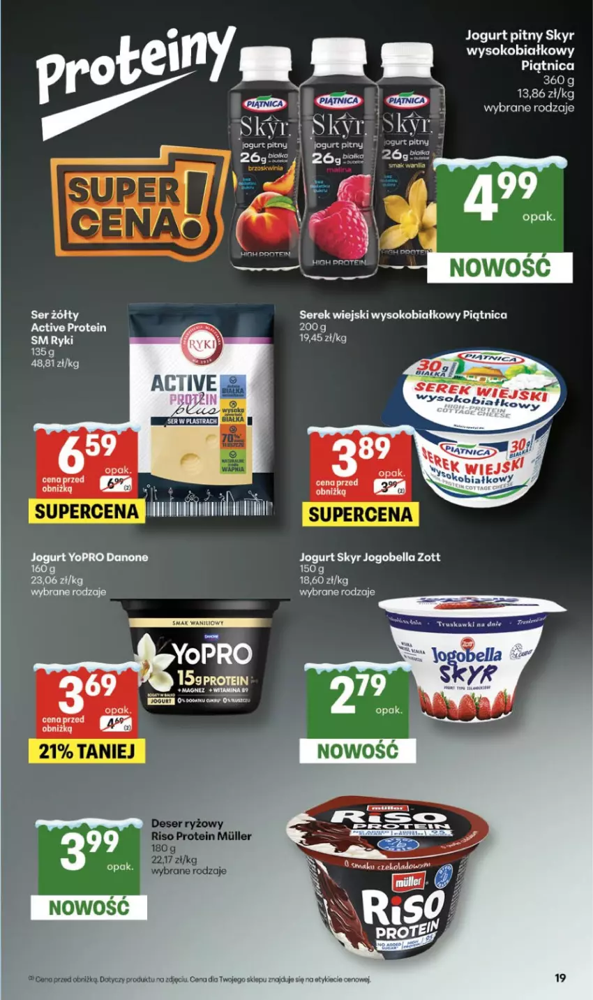 Gazetka promocyjna Delikatesy Centrum - Franczyza DC04 Czwartek - ważna 22.01 do 28.01.2026 - strona 19 - produkty: Danone, Feta, Jogurt, Jogurt pitny, Magnez, Piątnica, Ser, Serek, Serek wiejski, Sok, Truskawki