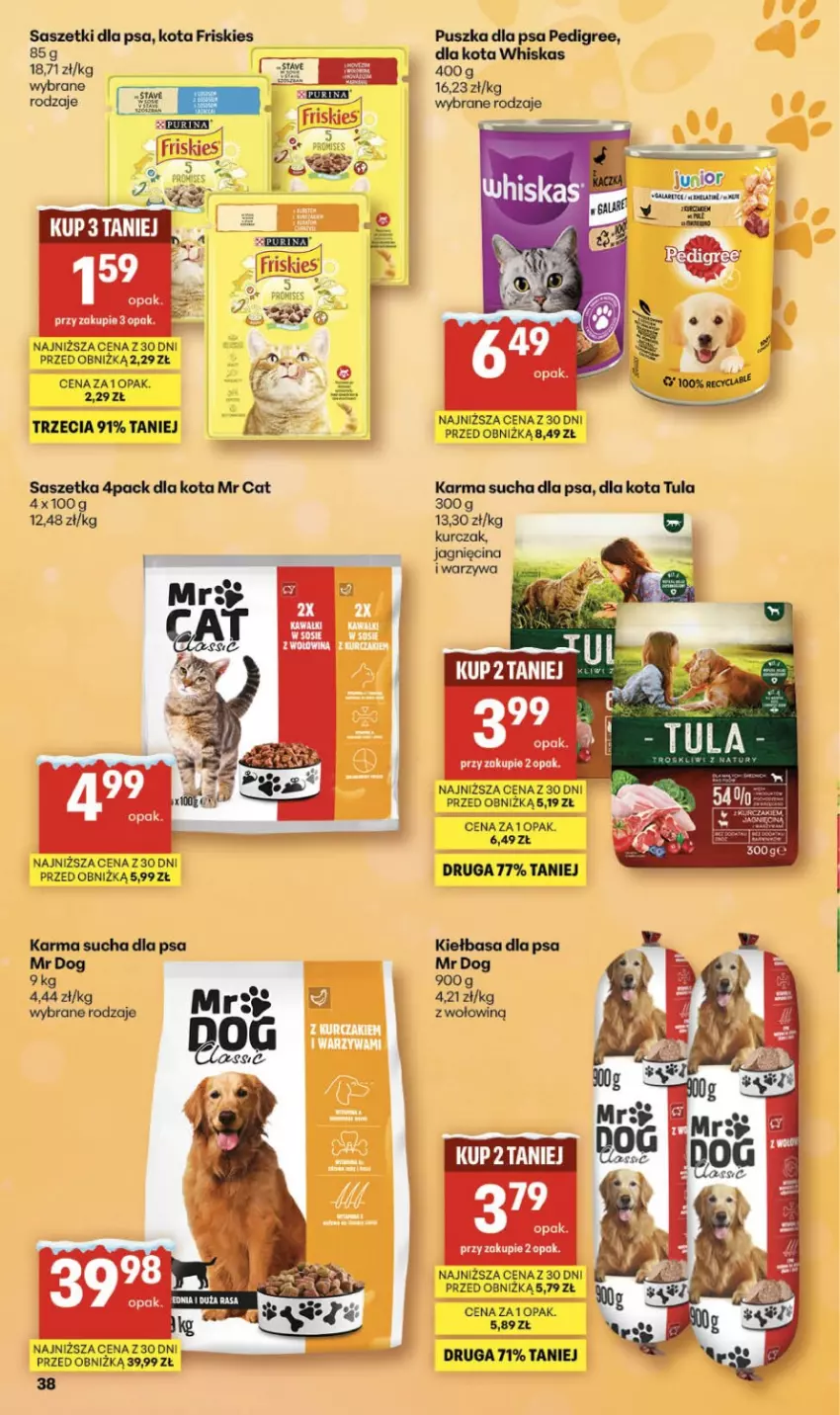 Gazetka promocyjna Delikatesy Centrum - Franczyza DC04 Czwartek - ważna 22.01 do 28.01.2026 - strona 38 - produkty: Friskies, Kurczak, Pedigree, Pur, Purina, Whiskas