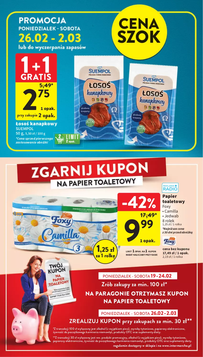 Gazetka promocyjna Intermarche - Gazetka Intermarche - ważna 22.02 do 28.02.2024 - strona 10 - produkty: Foxy, Gra, Karmi, Papier, Papier toaletowy, Piwa, Suempol, Tran