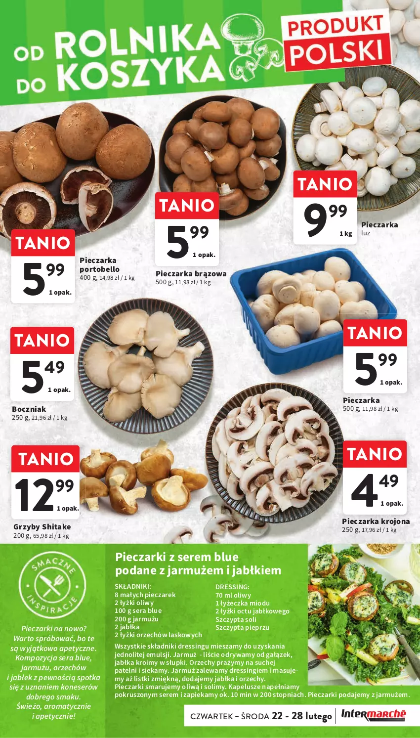 Gazetka promocyjna Intermarche - Gazetka Intermarche - ważna 22.02 do 28.02.2024 - strona 11 - produkty: Bell, Boczniak, Dres, Grzyby, Jabłka, Jarmuż, Piec, Pieczarka, Pieprz, Por, Portobello, Ser, Top