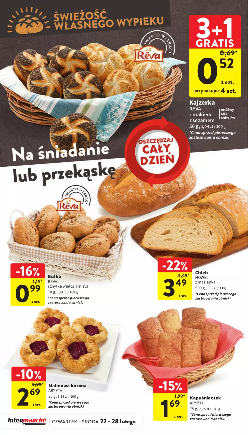 Gazetka promocyjna Intermarche - Gazetka Intermarche - ważna 22.02 do 28.02.2024 - strona 14 - produkty: Bułka, Chleb, Gra, Kajzerka, Kapuśniaczek, Sezam