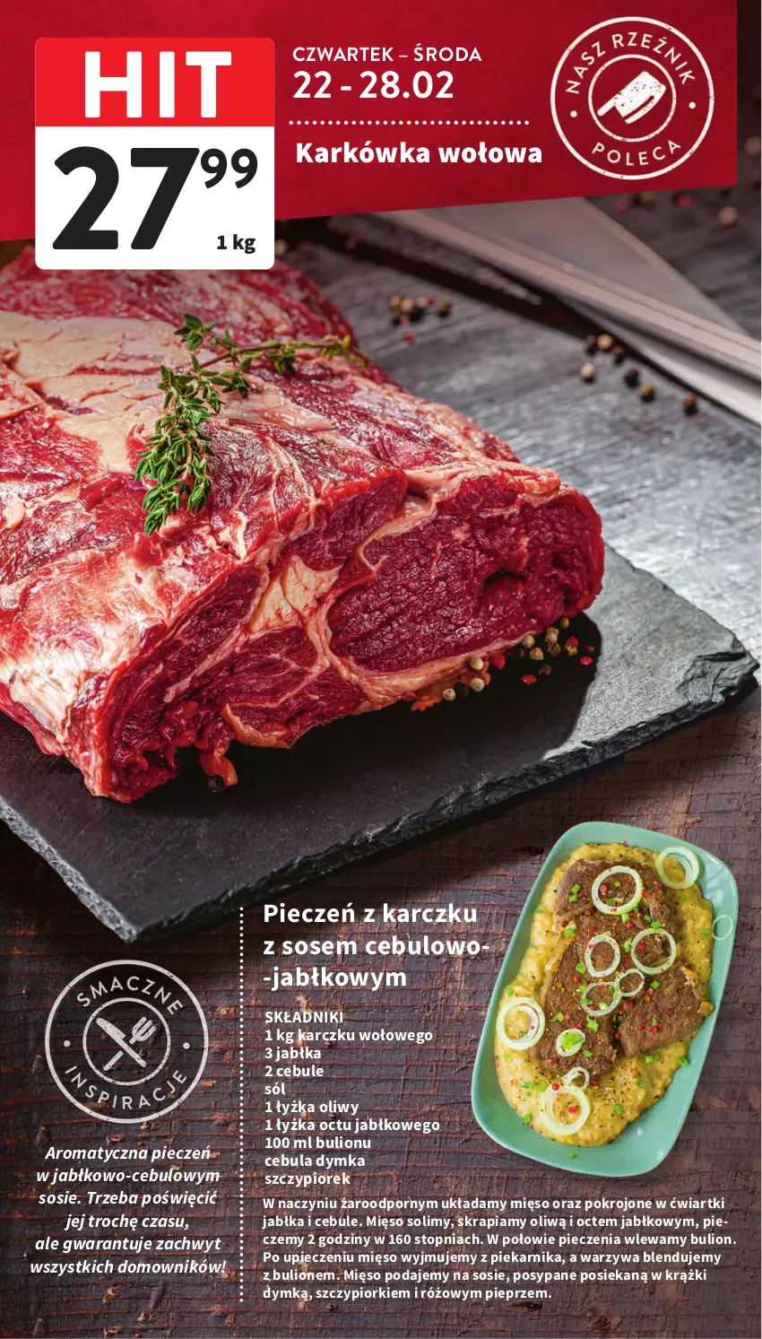 Gazetka promocyjna Intermarche - Gazetka Intermarche - ważna 22.02 do 28.02.2024 - strona 16 - produkty: Bulion, Cebula, Jabłka, Lion, Mięso, Piec, Piekarnik, Pieprz, Por, Sól, Sos, Top, Warzywa