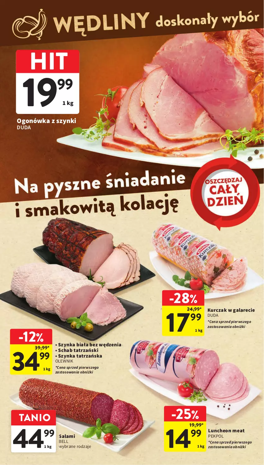 Gazetka promocyjna Intermarche - Gazetka Intermarche - ważna 22.02 do 28.02.2024 - strona 18 - produkty: Bell, Duda, Gala, Kurczak, Ogonówka, Olewnik, Pekpol, Salami, Szynka, Szynka biała