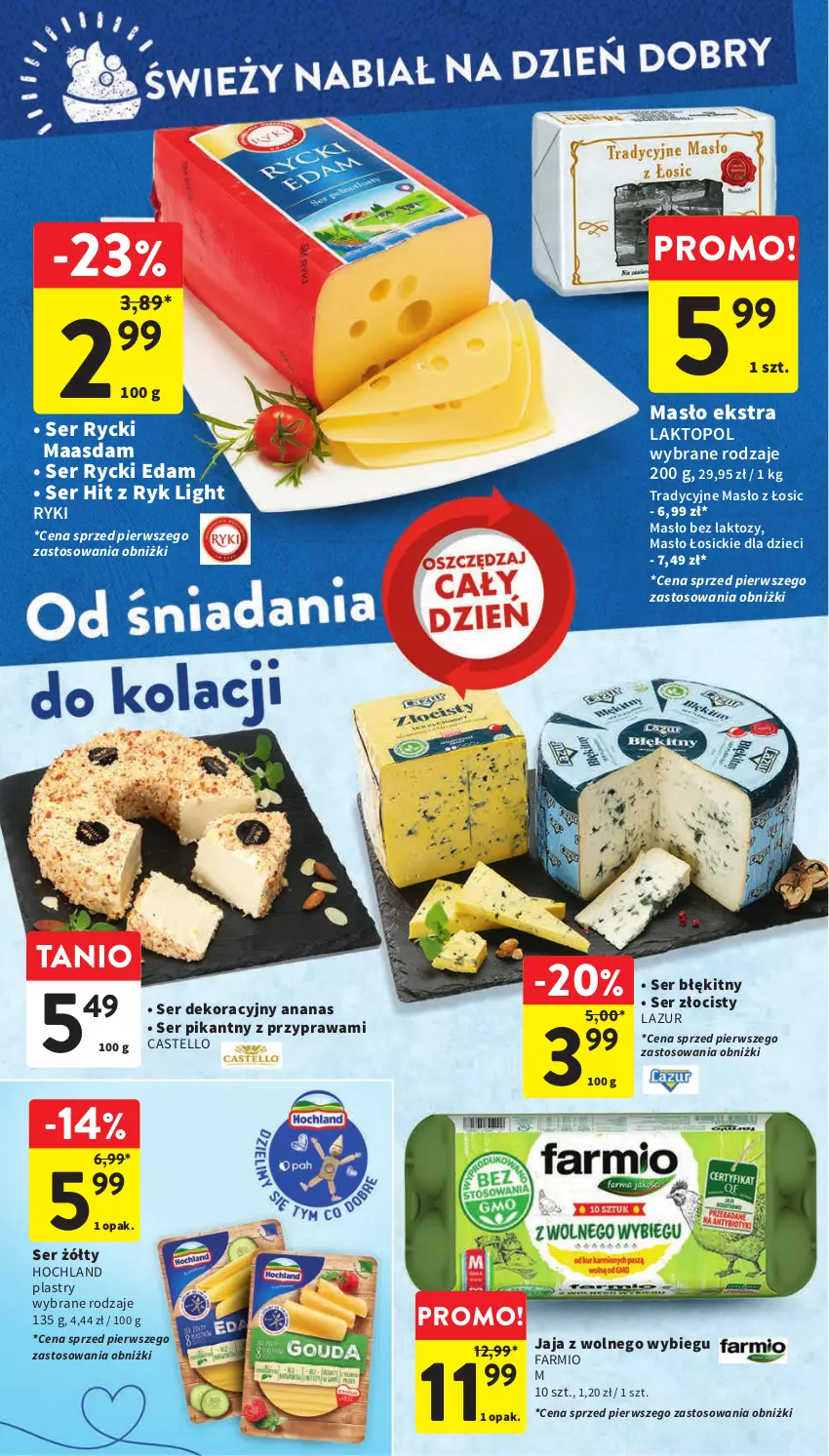 Gazetka promocyjna Intermarche - Gazetka Intermarche - ważna 22.02 do 28.02.2024 - strona 20 - produkty: Ananas, Dzieci, Edam, Fa, Hochland, Jaja, Jaja z wolnego wybiegu, Lazur, Maasdam, Masło, Rycki Edam, Ser, Top