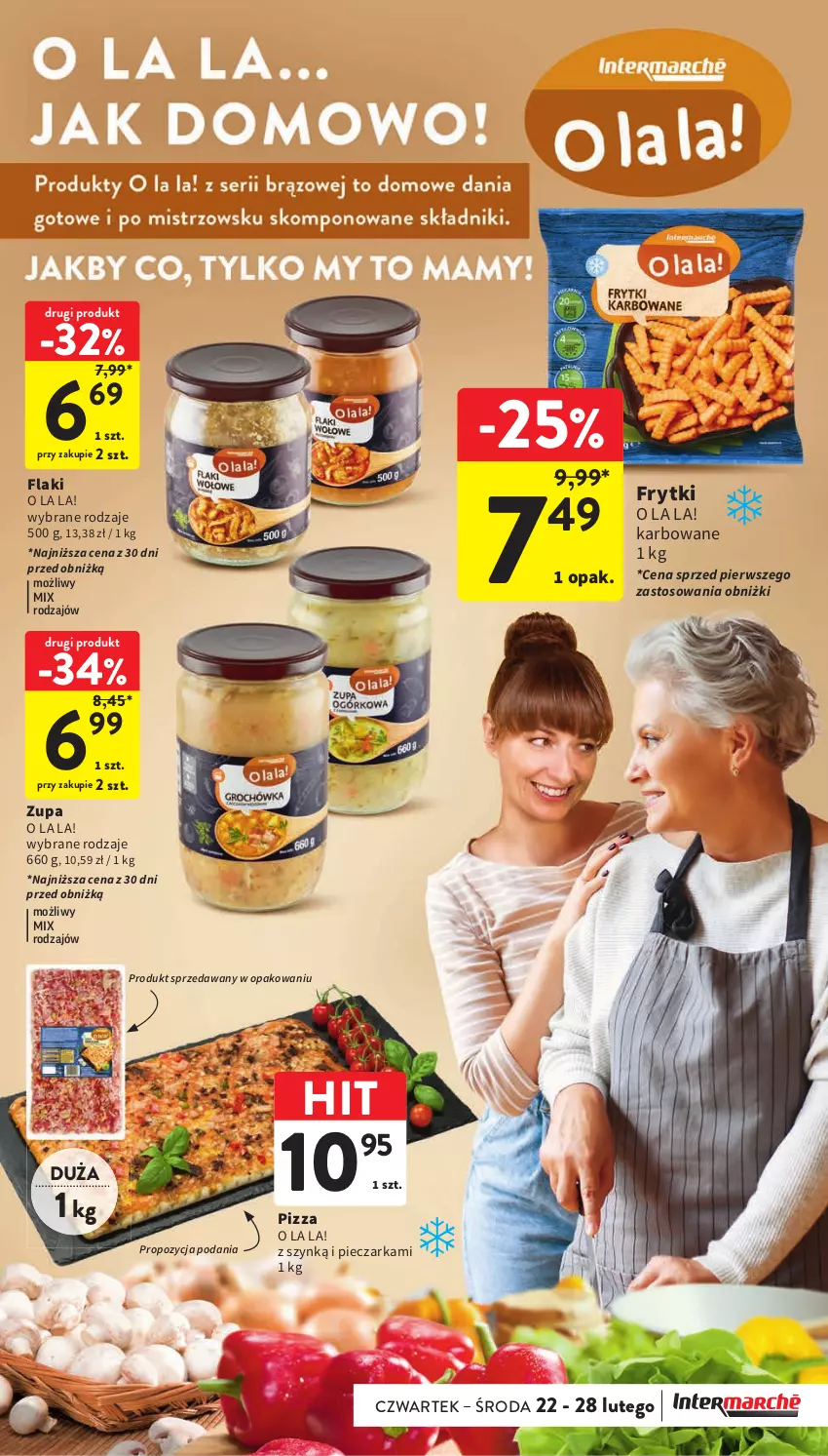 Gazetka promocyjna Intermarche - Gazetka Intermarche - ważna 22.02 do 28.02.2024 - strona 23 - produkty: Flaki, Frytki, Piec, Pieczarka, Pizza, Zupa