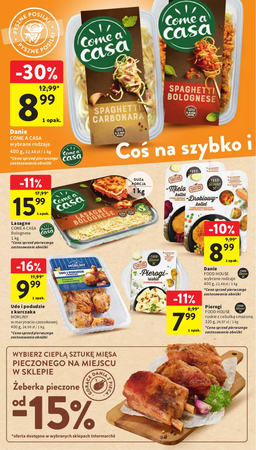 Gazetka promocyjna Intermarche - Gazetka Intermarche - ważna 22.02 do 28.02.2024 - strona 26 - produkty: Kurczak, Lasagne, Morliny, Pierogi, Podudzie z kurczaka, Por