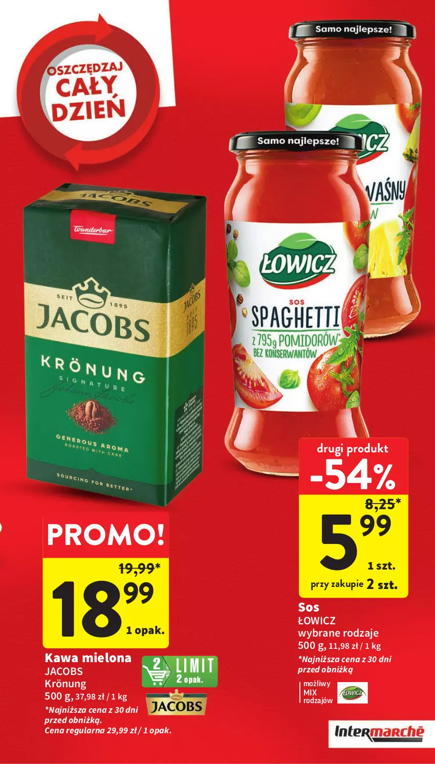 Gazetka promocyjna Intermarche - Gazetka Intermarche - ważna 22.02 do 28.02.2024 - strona 3 - produkty: Jacobs, Jacobs Krönung, Kawa, Kawa mielona, Sos