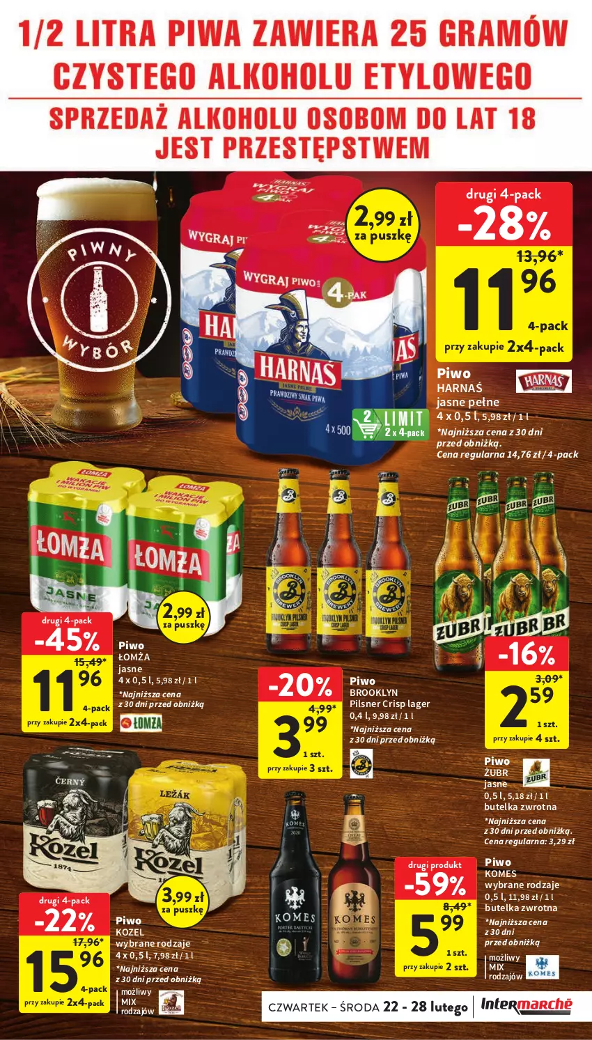 Gazetka promocyjna Intermarche - Gazetka Intermarche - ważna 22.02 do 28.02.2024 - strona 35 - produkty: Harnaś, Kozel, Piwo