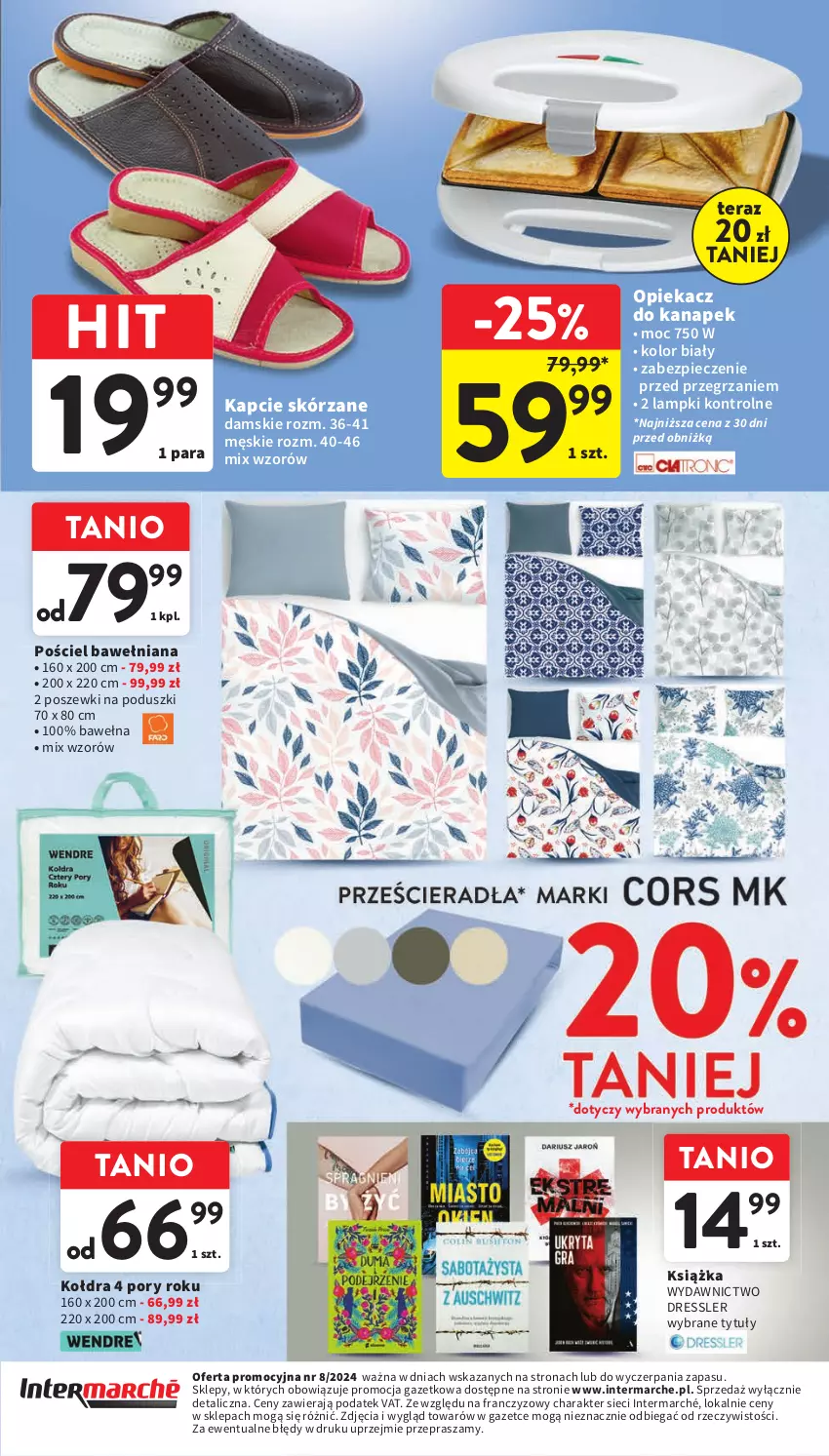 Gazetka promocyjna Intermarche - Gazetka Intermarche - ważna 22.02 do 28.02.2024 - strona 39 - produkty: Dres, Kapcie, Kołdra, Książka, Opiekacz do kanapek, Piec, Por, Pościel, Tera, Wełna