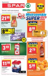 Gazetka promocyjna Spar - Spar-Mini - Gazetka - ważna od 22.01 do 22.01.2025 - strona 1 - produkty: Piwo, Kawa rozpuszczalna, Kawa, Carlsberg, Czekolada, Harnaś, Milka, Mleko