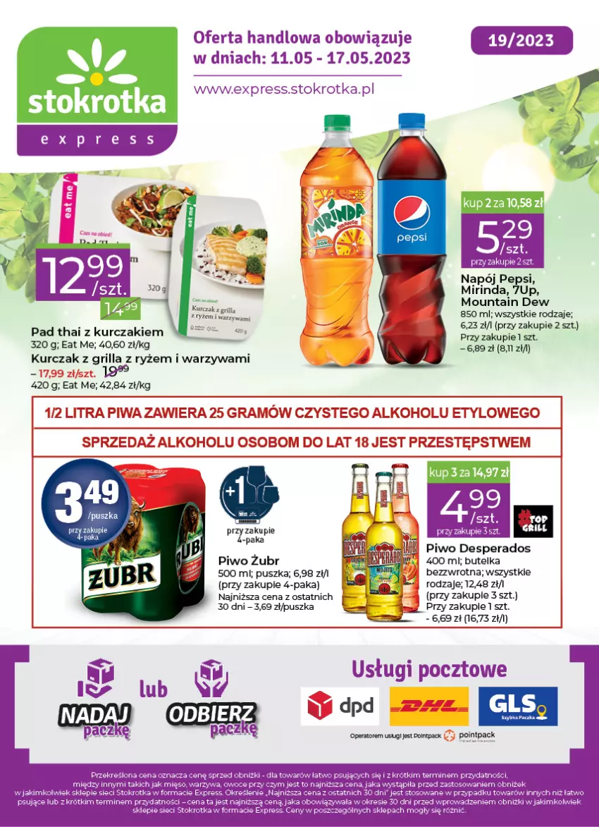 Gazetka promocyjna Stokrotka - Stokrotka Express - ważna 11.05 do 17.05.2023 - strona 1 - produkty: Desperados, Gra, Grill, Kurczak, Mirinda, Napój, Pepsi, Piwa, Piwo, Ryż, Warzywa