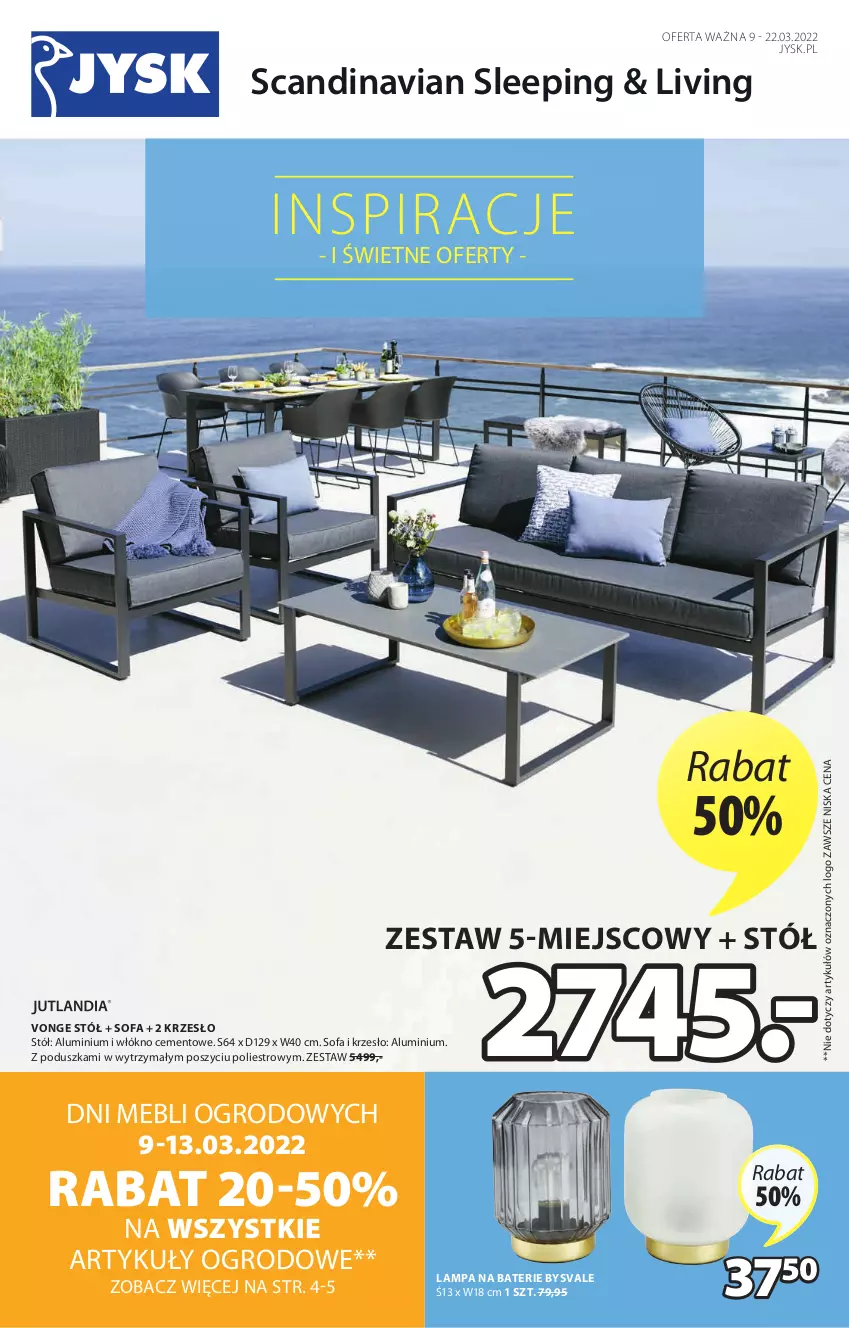 Gazetka promocyjna Jysk - Oferta tygodnia - ważna 09.03 do 22.03.2022 - strona 2 - produkty: Cement, Fa, Krzesło, Lampa, Poduszka, Sofa, Stół