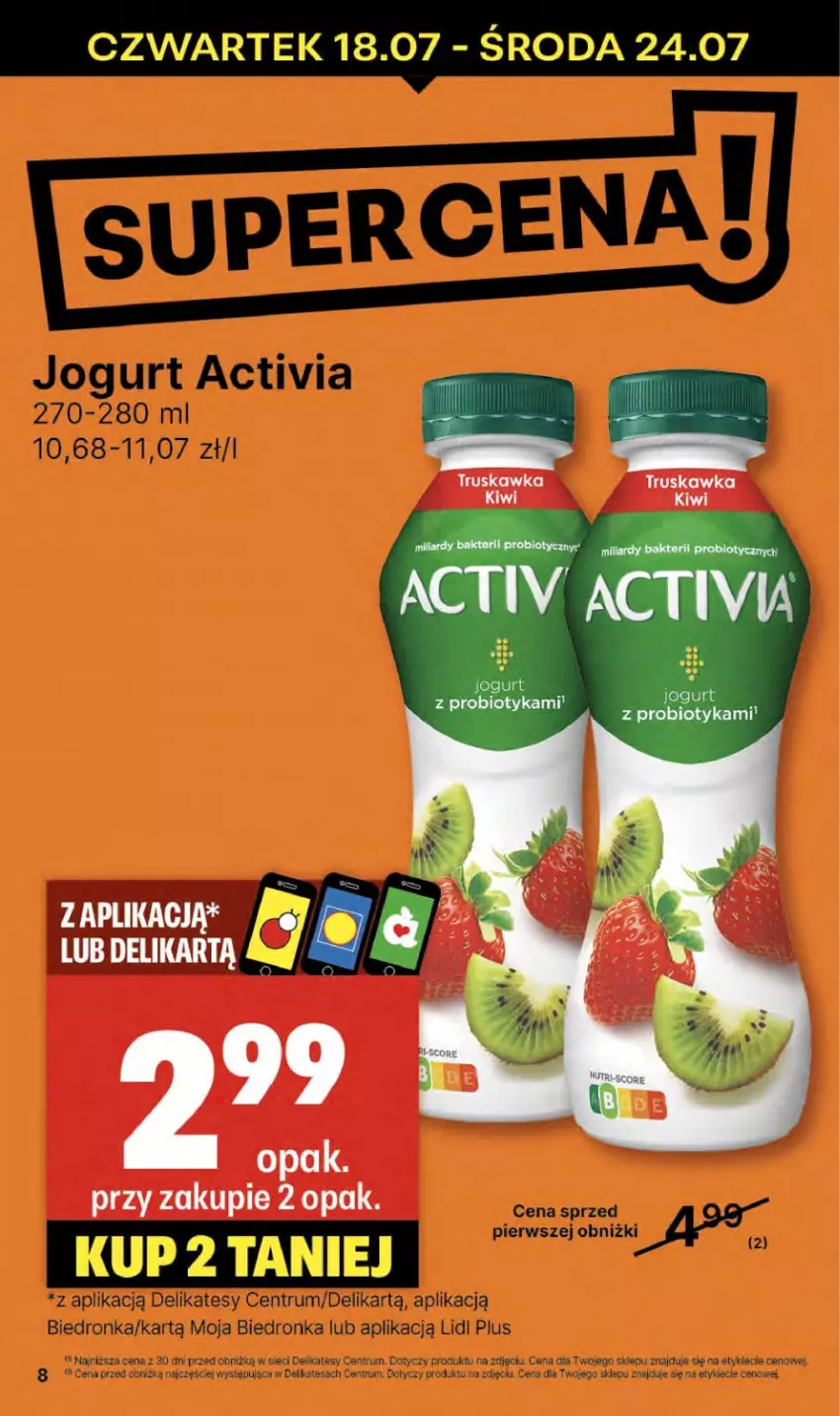 Gazetka promocyjna Delikatesy Centrum - NOWA GAZETKA Delikatesy Centrum od 18 lipca! 18-24.07.2024 - ważna 18.07 do 24.07.2024 - strona 8 - produkty: Activia, Dron, Jogurt, Kiwi, Rum