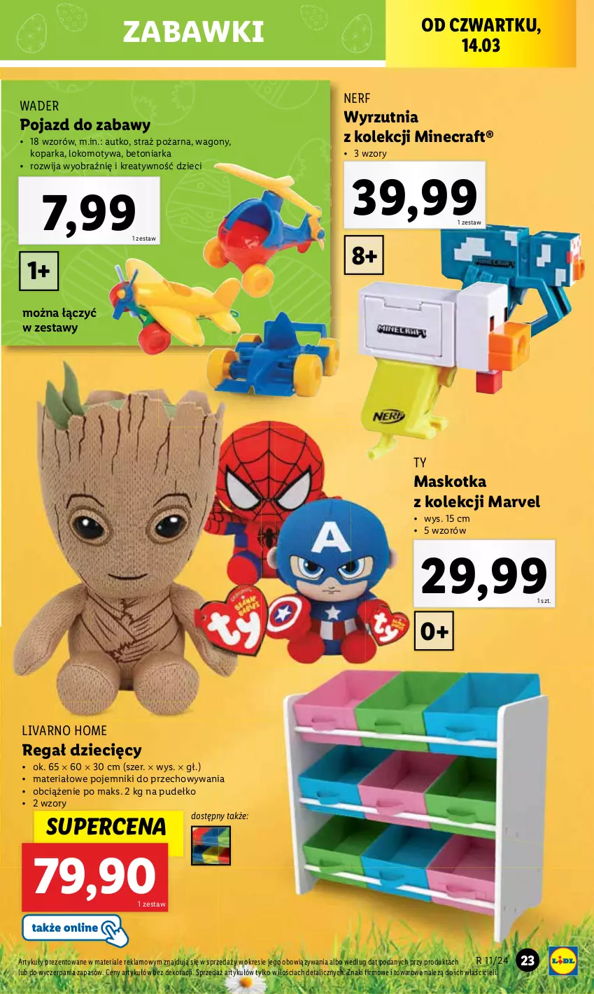 Gazetka promocyjna Lidl - GAZETKA - ważna 11.03 do 16.03.2024 - strona 25 - produkty: Dzieci, Ivar, Minecraft, Nerf, Parka, Pojazd, Pojemnik, Pudełko, Regał, Straż pożarna, Wyrzutnia