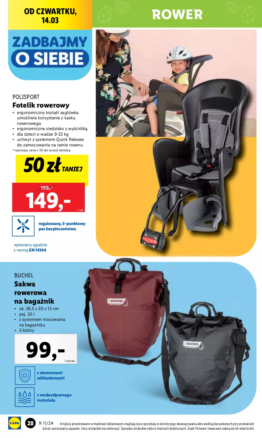 Gazetka promocyjna Lidl - GAZETKA - ważna 11.03 do 16.03.2024 - strona 32 - produkty: Dzieci, Fotel, Fotelik, Kask, Piec, Por, Rower, Siedzisko, Sport