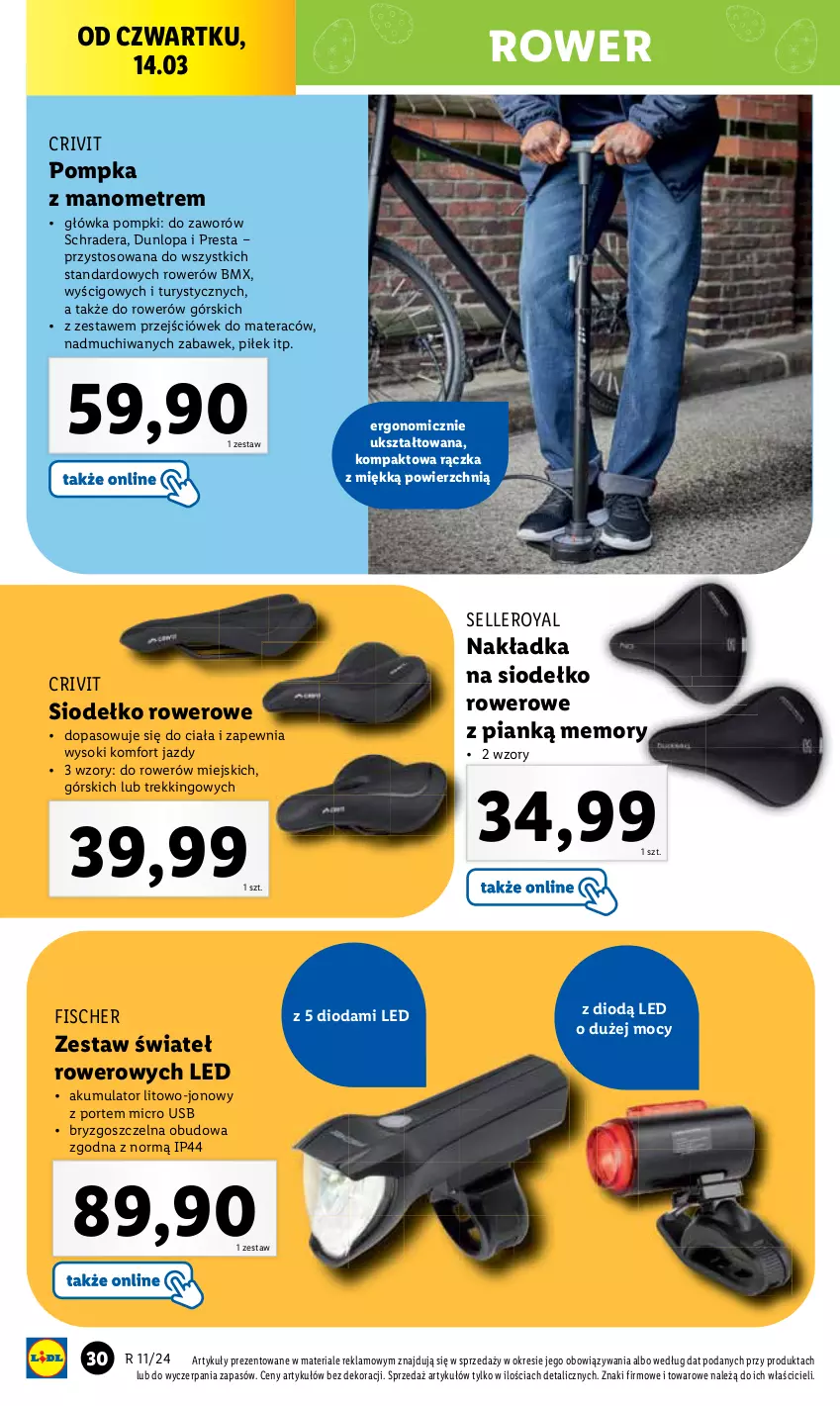 Gazetka promocyjna Lidl - GAZETKA - ważna 11.03 do 16.03.2024 - strona 34 - produkty: Akumulator, Materac, Pompka, Por, Rower, Sok, Sport, Tera