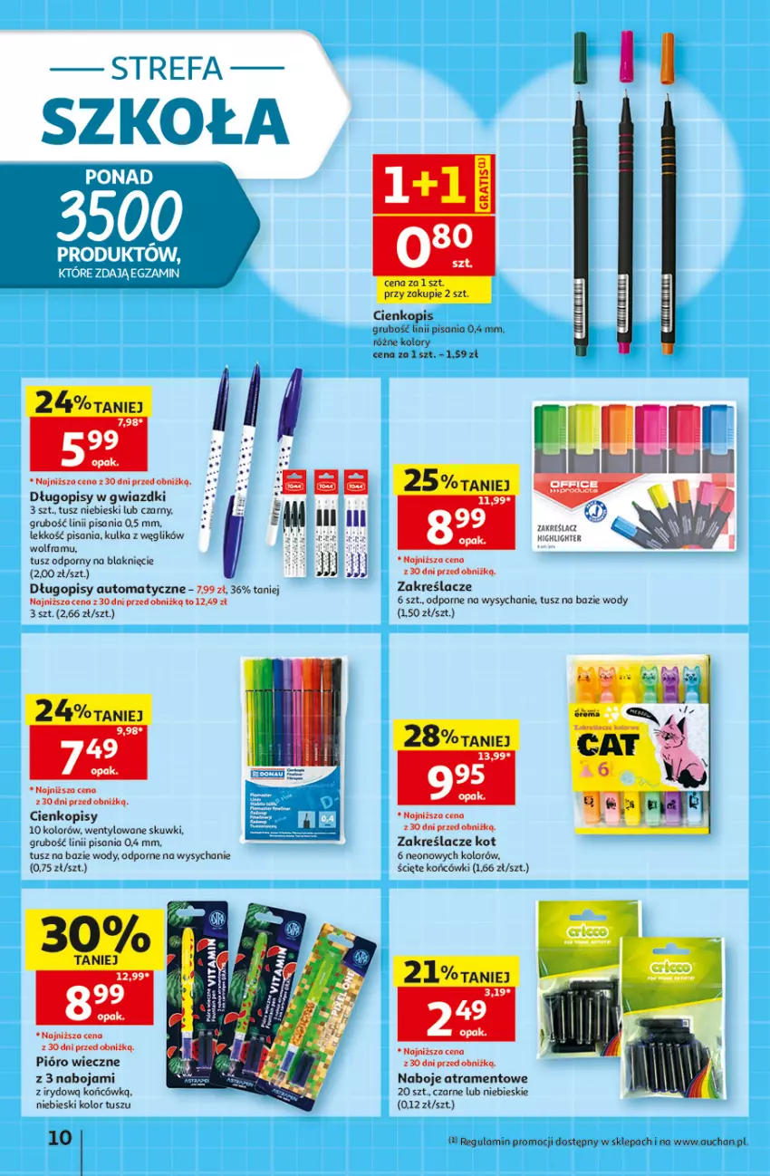 Gazetka promocyjna Auchan - Gazetka 30 Lat Hipermarket Auchan - ważna 27.08 do 02.09.2026 - strona 10 - produkty: Długopis, Fa, Por, Tusz
