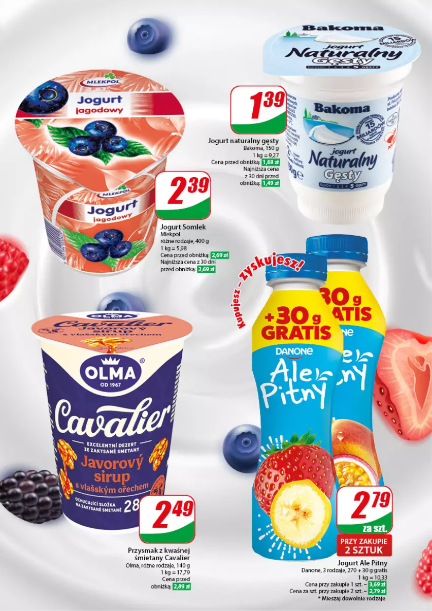 Gazetka promocyjna Dino - Gazetka 7 - ważna 14.02 do 20.02.2024 - strona 36 - produkty: Bakoma, Danone, Gra, Jogurt, Jogurt naturalny, Olma