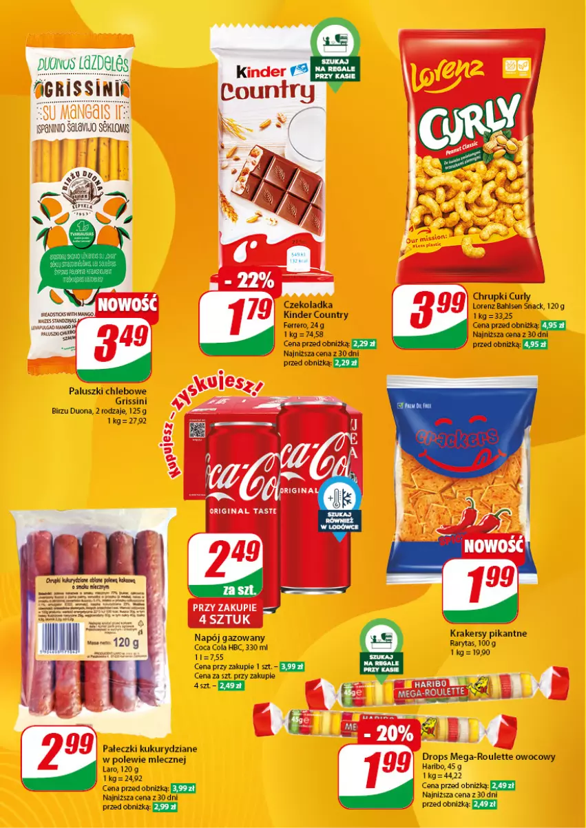 Gazetka promocyjna Dino - Gazetka 7 - ważna 14.02 do 20.02.2024 - strona 49 - produkty: Chleb, Chrupki, Ferrero, Grissini, Haribo, Kinder, Krakersy, LG, Lorenz, Napój, Napój gazowany