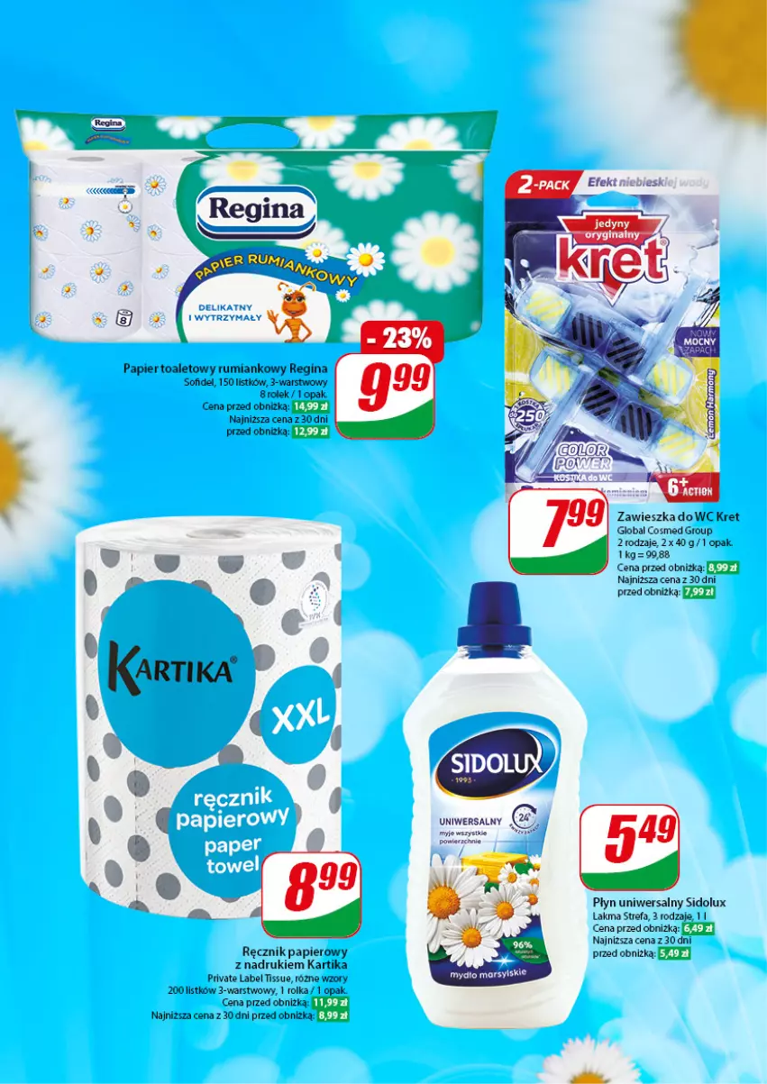 Gazetka promocyjna Dino - Gazetka 7 - ważna 14.02 do 20.02.2024 - strona 60 - produkty: Fa, Gin, Kret, Papier, Papier toaletowy, Ręcznik, Rum, Sidolux, Zawieszka do wc