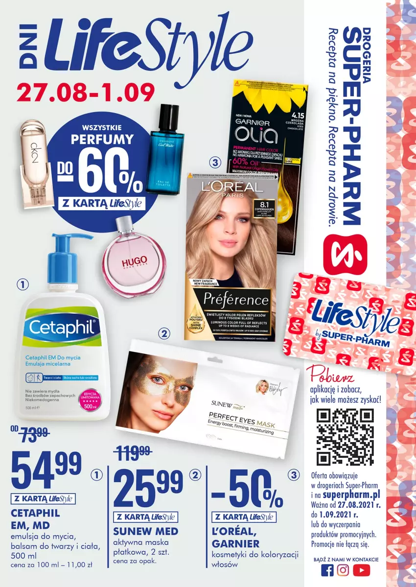 Gazetka promocyjna Super Pharm - Gazetka - ważna 27.08 do 01.09.2021 - strona 1 - produkty: Cetaphil, Emulsja, Emulsja do mycia, Garnier, Gra, Maska, Perfum