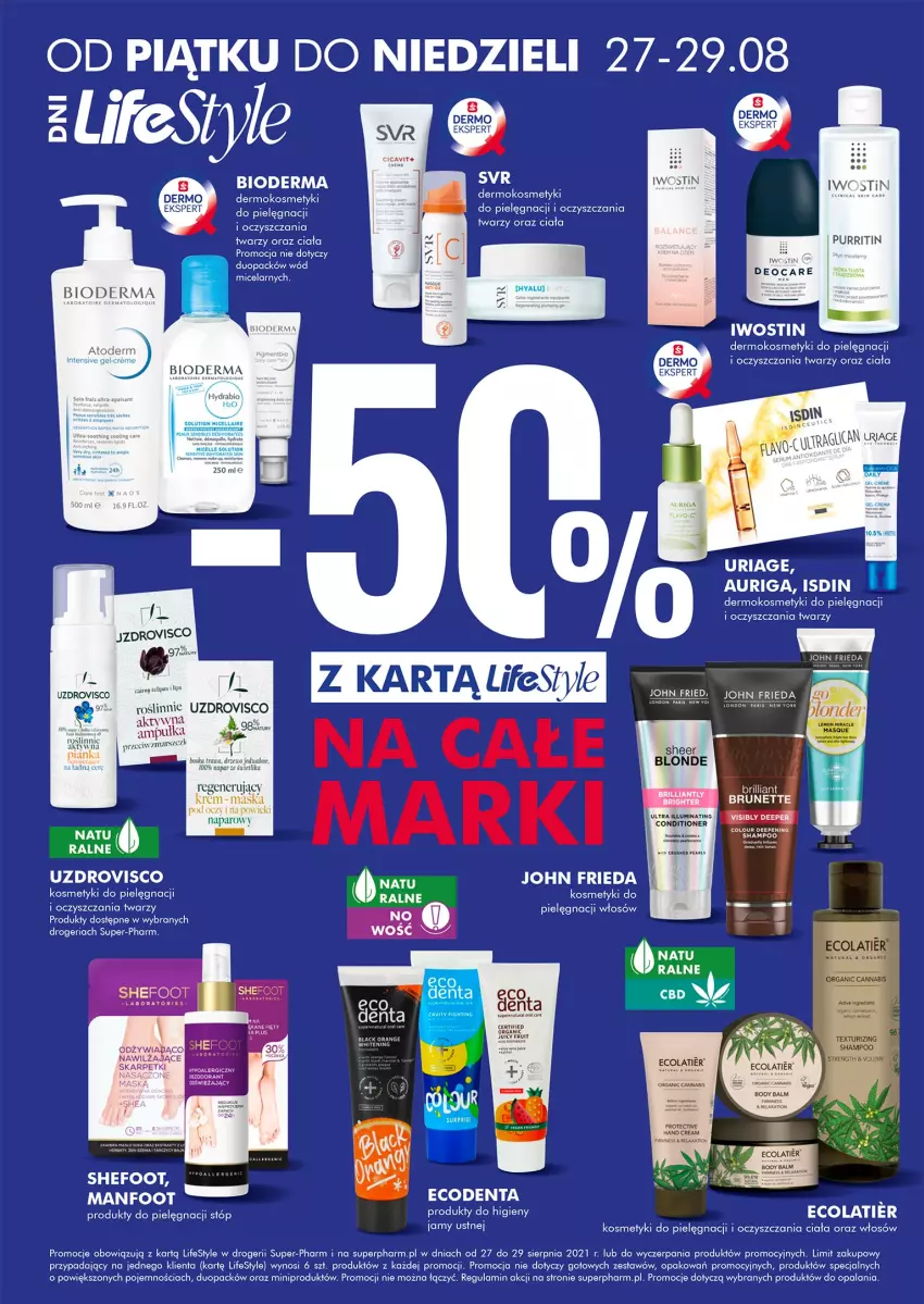 Gazetka promocyjna Super Pharm - Gazetka - ważna 27.08 do 01.09.2021 - strona 2 - produkty: Atoderm, Bioderma, Bułka, Iwostin, John frieda, Kosmetyki do pielęgnacji, Mars, Maska, Pur