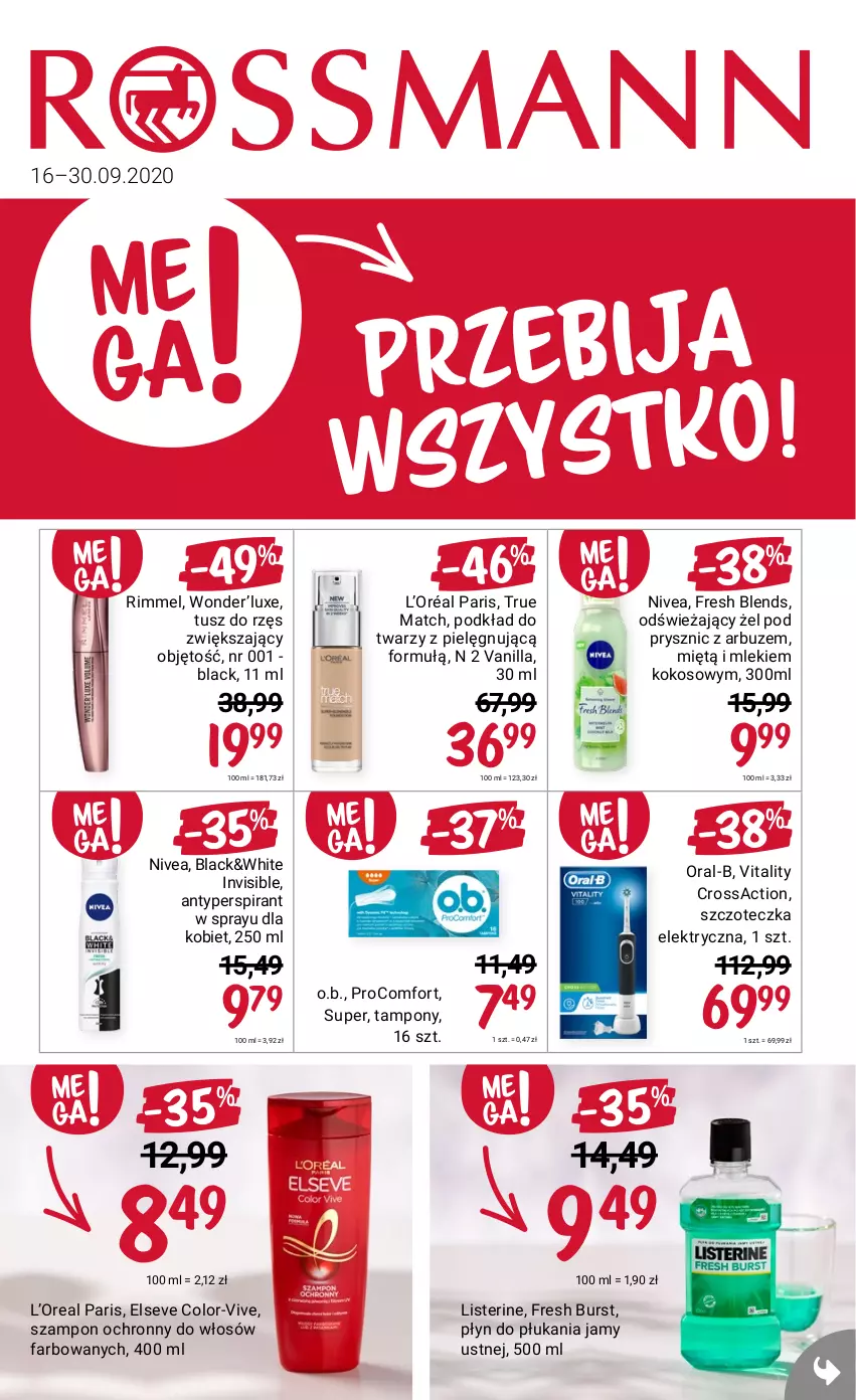 Gazetka promocyjna Rossmann - 16 Września - ważna 16.07 do 30.09.2021 - strona 1 - produkty: Antyperspirant, Arbuz, Elseve, Fa, L’Oréal, Listerine, Tampony