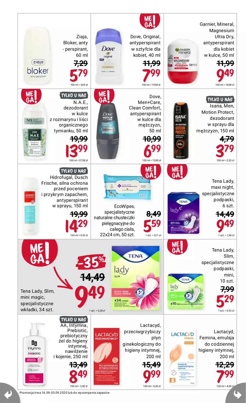 Gazetka promocyjna Rossmann - 16 Września - ważna 16.07 do 30.09.2021 - strona 16 - produkty: Antyperspirant, Chusteczki, Emulsja, Garnier, Isana, Ziaja