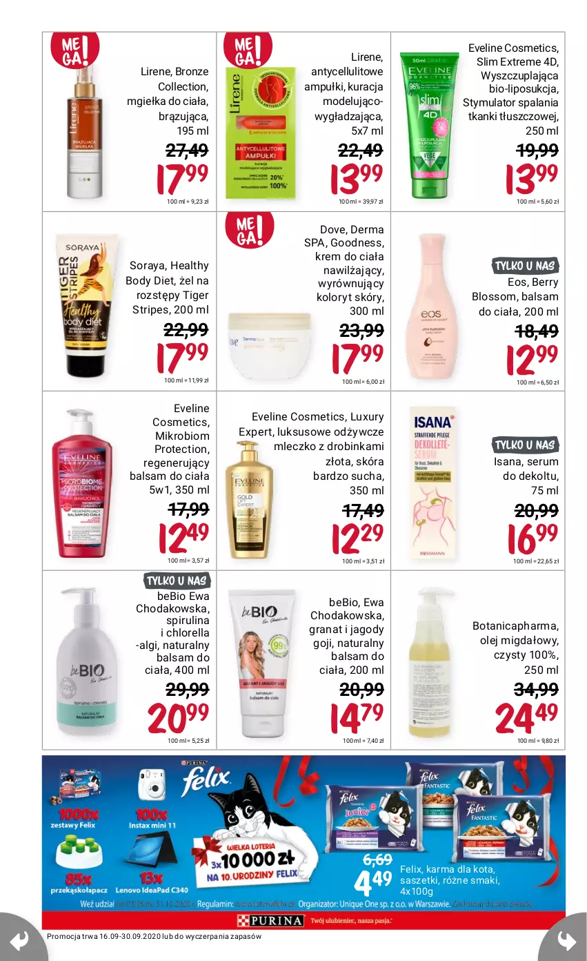 Gazetka promocyjna Rossmann - 16 Września - ważna 16.07 do 30.09.2021 - strona 22 - produkty: Dove, Eveline, Felix, Isana, LG, Lirene, Rum, Ser, Serum