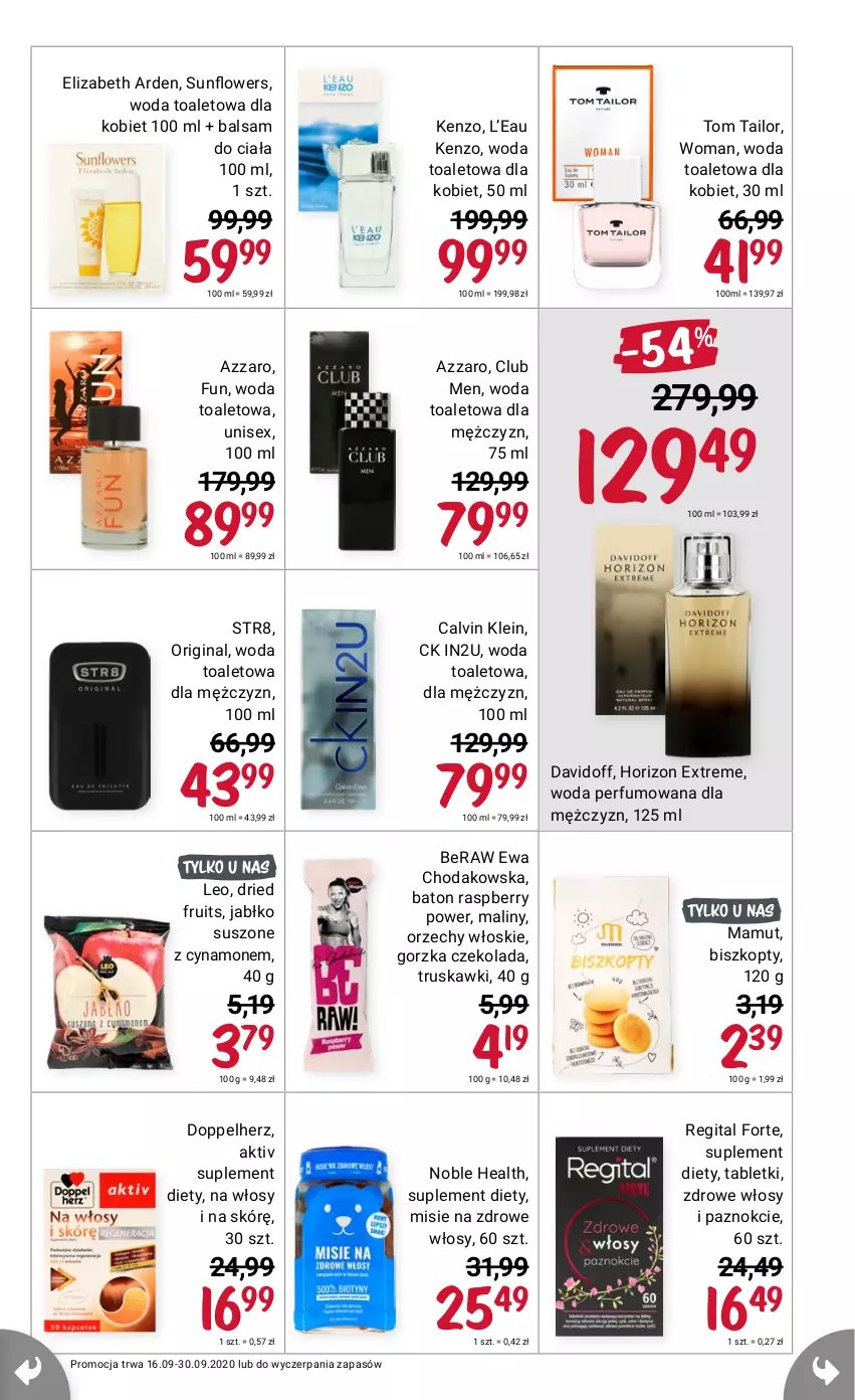 Gazetka promocyjna Rossmann - 16 Września - ważna 16.07 do 30.09.2021 - strona 9 - produkty: Baton, Biszkopty, Calvin Klein, Davidoff, Doppelherz, Gin, Kenzo, Maliny, Perfum, Suplement diety, Tablet, Tom Tailor, Truskawki, Woda, Woda perfumowana, Woda toaletowa