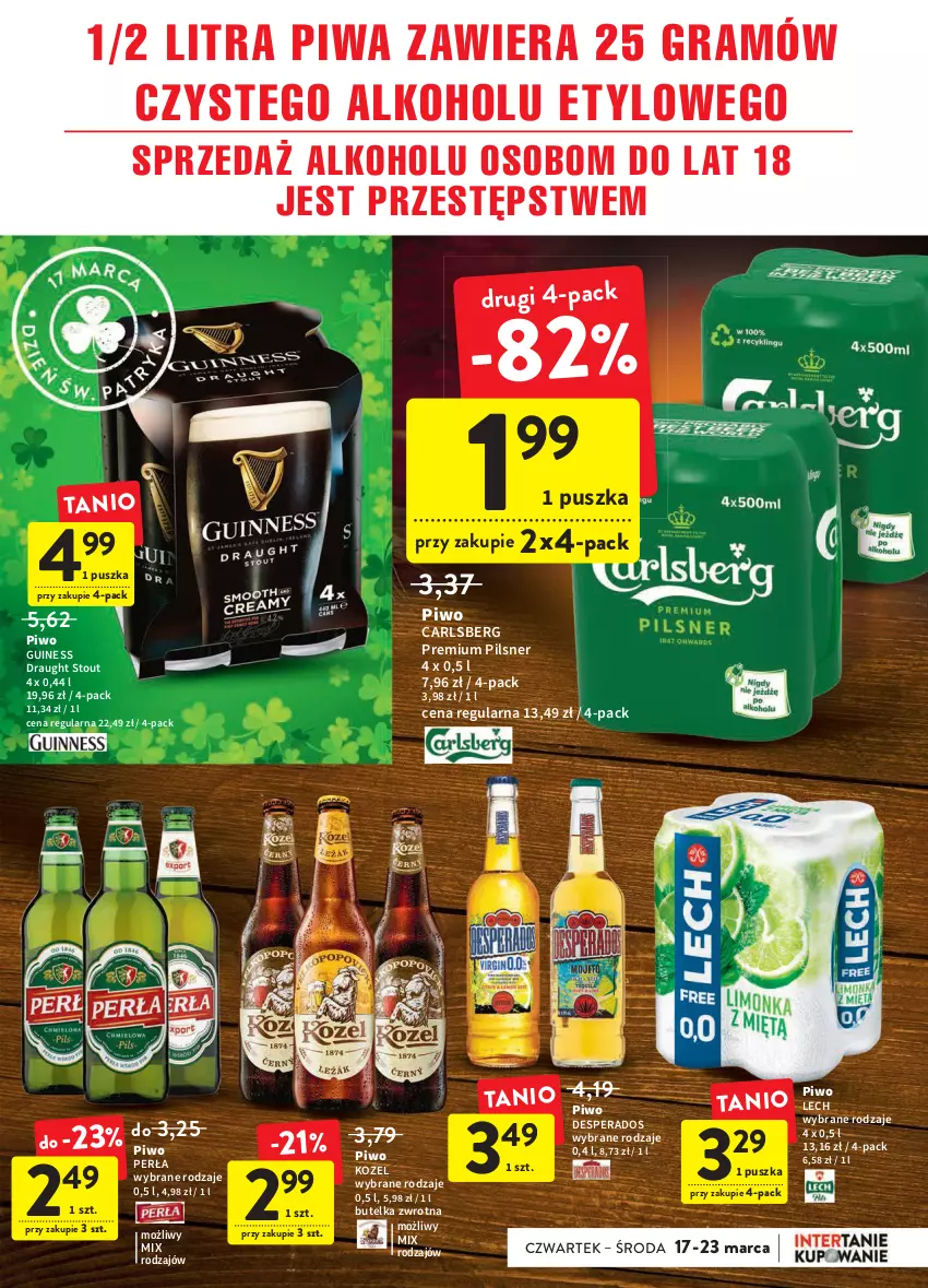 Gazetka promocyjna Intermarche - Spożywcza - ważna 17.03 do 23.03.2022 - strona 31 - produkty: Carlsberg, Desperados, Gra, Kozel, Perła, Piwa, Piwo