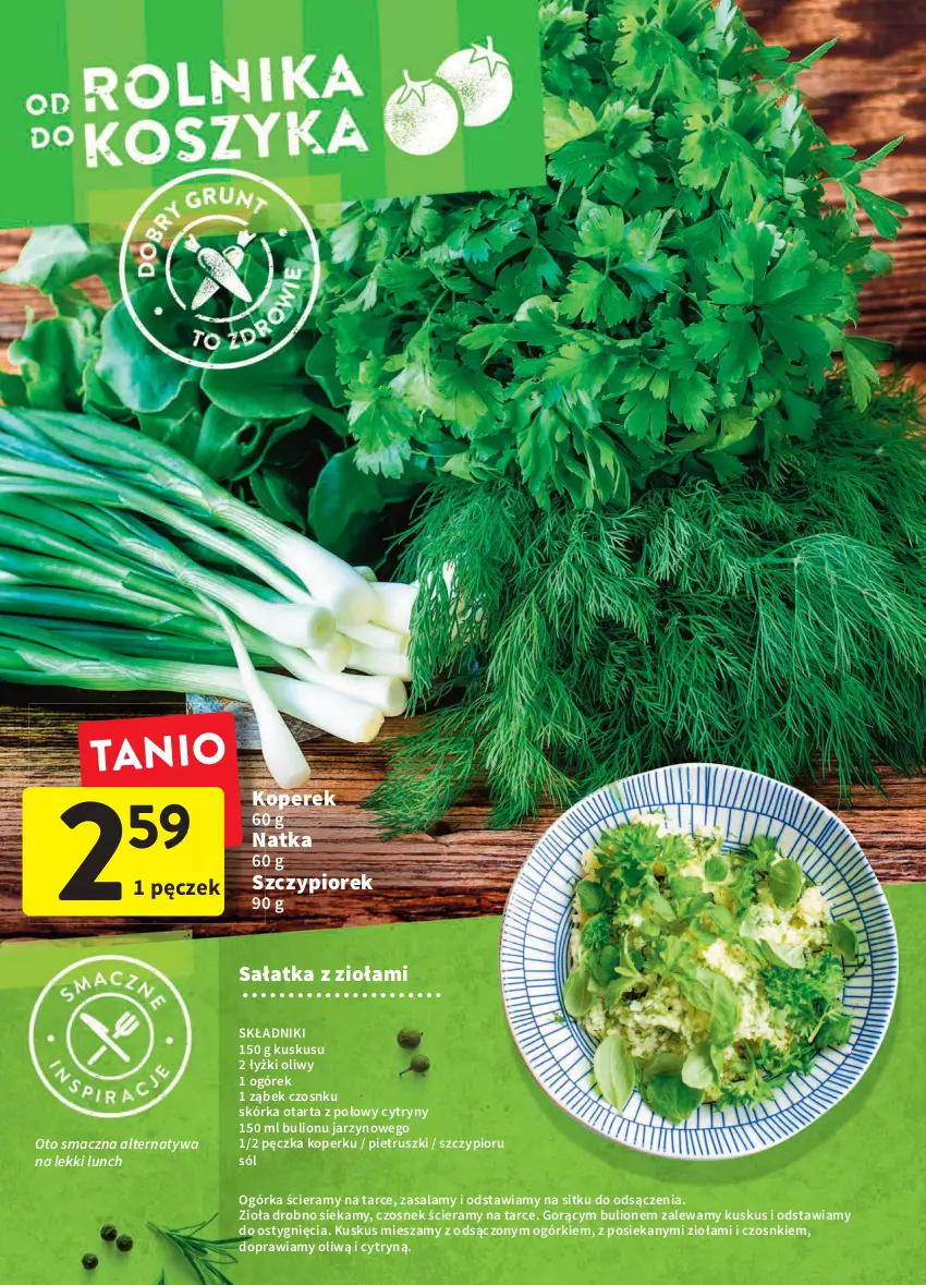 Gazetka promocyjna Intermarche - Spożywcza - ważna 17.03 do 23.03.2022 - strona 8 - produkty: Bulion, Cytryny, Czosnek, Kuskus, Lion, Ogórek, Sałat, Sałatka, Sól, Tarta