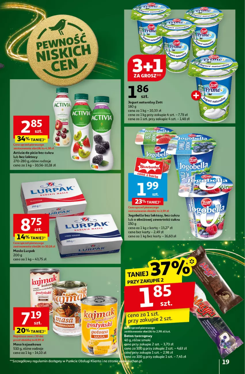 Gazetka promocyjna Auchan - Gazetka Pewność Niskich Cen Hipermarket Auchan - ważna 05.12 do 11.12.2024 - strona 21 - produkty: Activia, Baton, Bell, Bella, Jogobella, Jogurt, Jogurt naturalny, Lurpak, Masło, Por, Zott