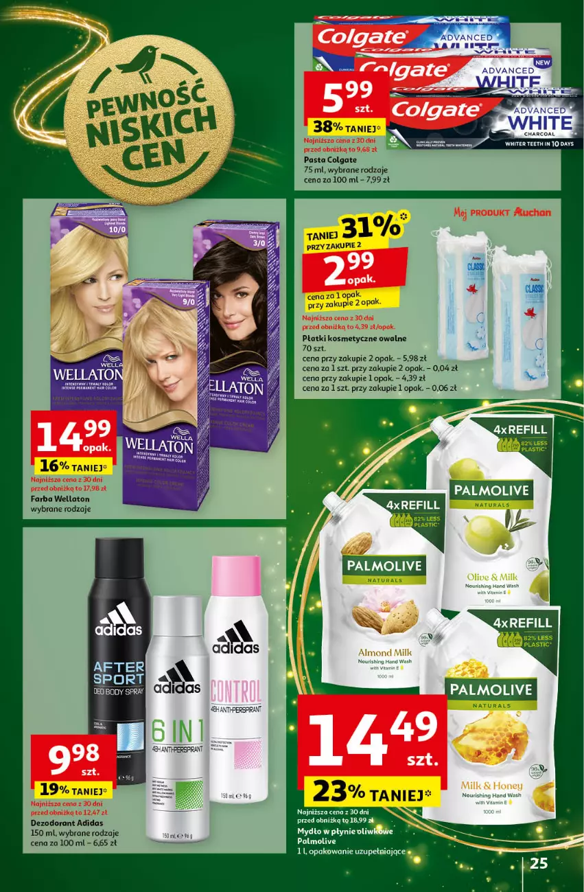 Gazetka promocyjna Auchan - Gazetka Pewność Niskich Cen Hipermarket Auchan - ważna 05.12 do 11.12.2024 - strona 27 - produkty: Adidas, Colgate, Dezodorant, Fa, LG, Palmolive, Płatki kosmetyczne, Wella