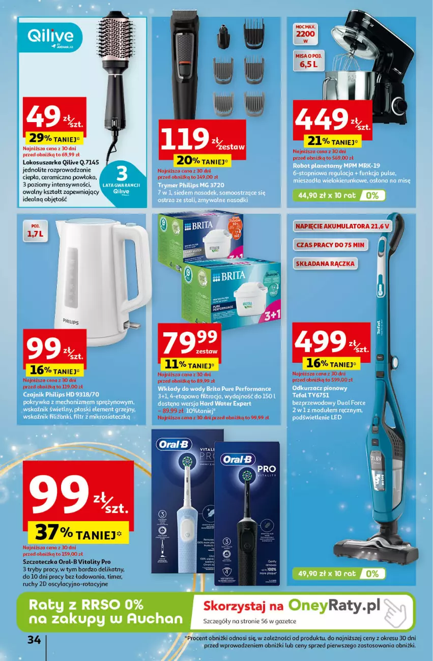 Gazetka promocyjna Auchan - Gazetka Pewność Niskich Cen Hipermarket Auchan - ważna 05.12 do 11.12.2024 - strona 40 - produkty: Suszarka, Szczoteczka