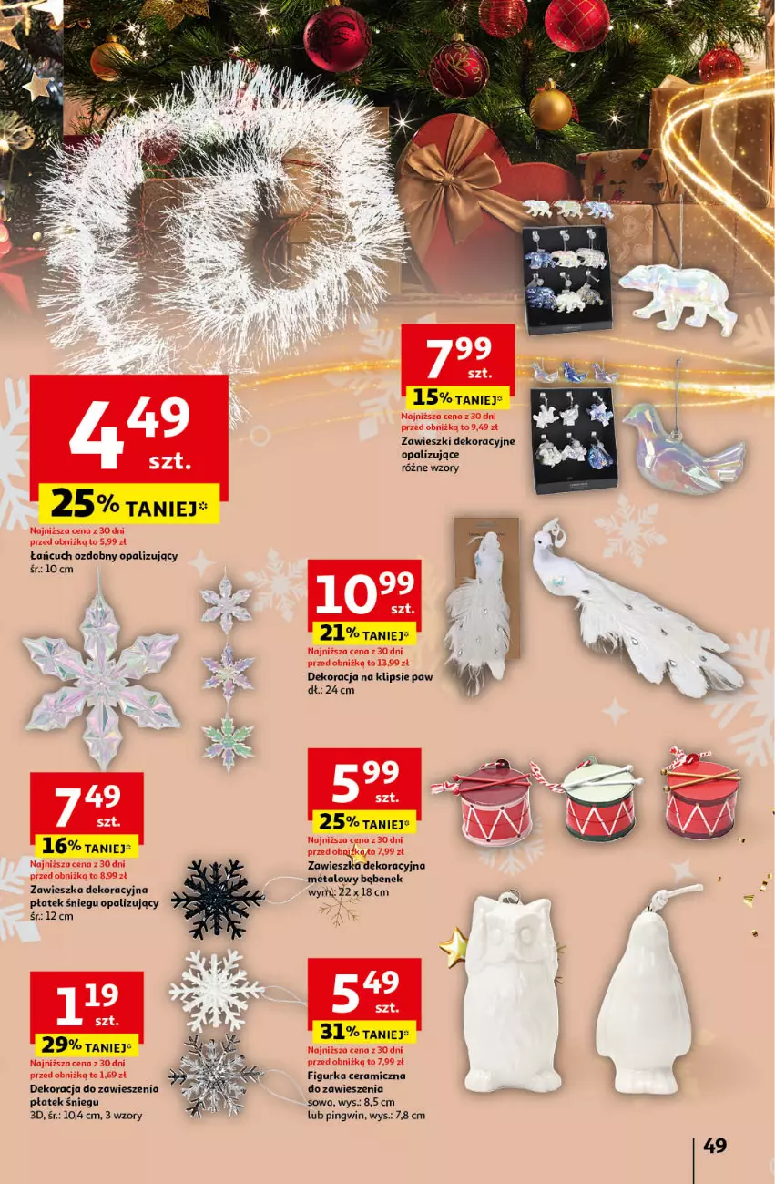 Gazetka promocyjna Auchan - Gazetka Pewność Niskich Cen Hipermarket Auchan - ważna 05.12 do 11.12.2024 - strona 55 - produkty: Figurka ceramiczna, Pingwin, Zawieszki