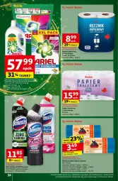 Gazetka promocyjna Auchan - Gazetka Pewność Niskich Cen Hipermarket Auchan - Gazetka - ważna od 11.12 do 11.12.2024 - strona 28 - produkty: Domestos, Papier, Worki na śmieci, Proszek do prania, Papier toaletowy, Ręcznik, Rolki, Worki na śmiec, Płyn do wc, Ariel