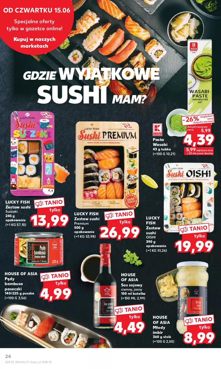 Gazetka promocyjna Kaufland - Gazetka tygodnia - ważna 15.06 do 21.06.2023 - strona 24 - produkty: House of Asia, Imbir, Pasta wasabi, Pędy bambusa, Sos, Sos sojowy, Sushi, Wasa