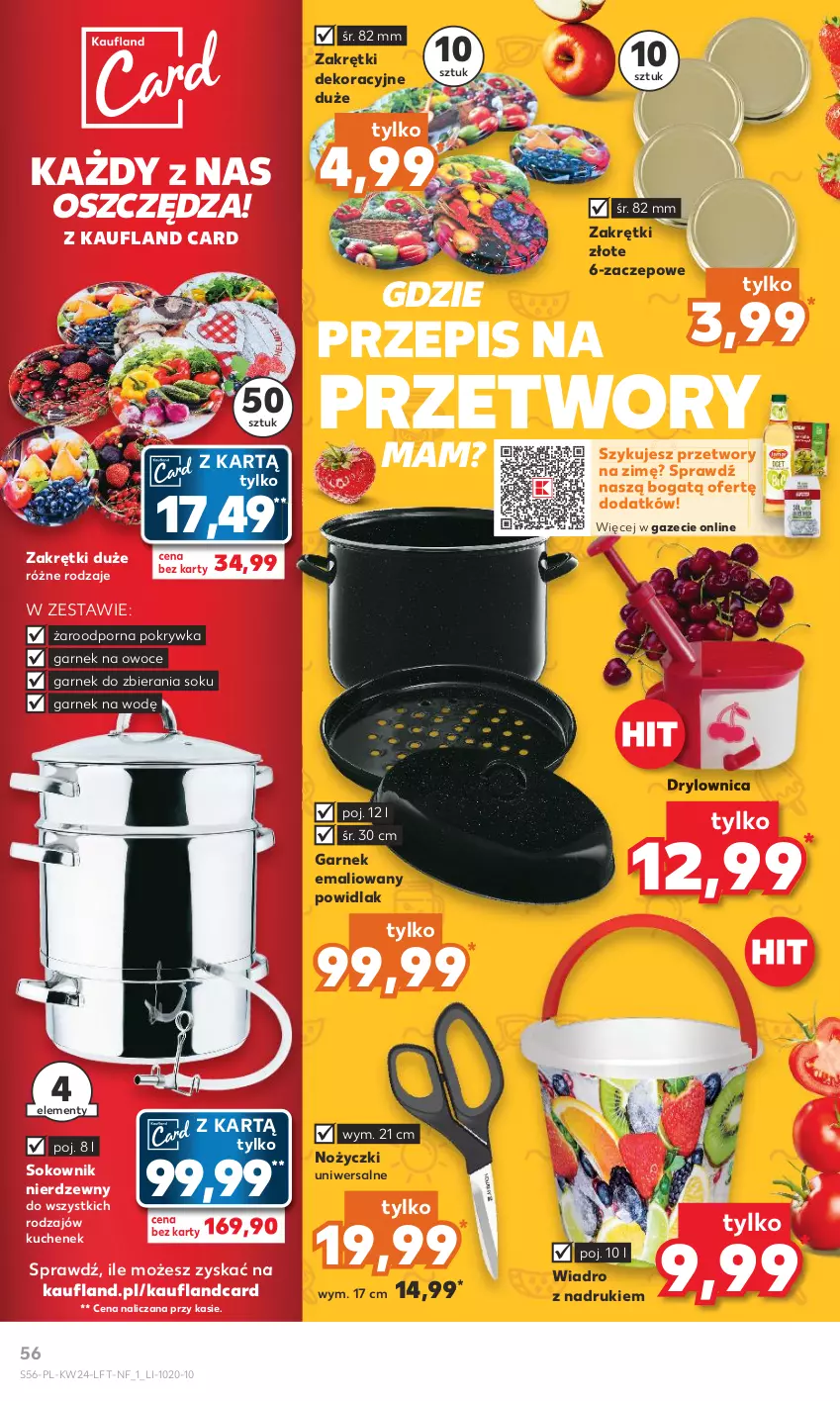 Gazetka promocyjna Kaufland - Gazetka tygodnia - ważna 15.06 do 21.06.2023 - strona 56 - produkty: Garnek, Noż, Nożyczki, Owoce, Por, Sok, Wiadro