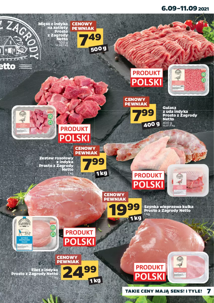 Gazetka promocyjna Netto - Gazetka spożywcza - ważna 06.09 do 11.09.2021 - strona 7 - produkty: Kotlet, Mięso, Mięso z indyka, Mus, Szynka, Szynka wieprzowa