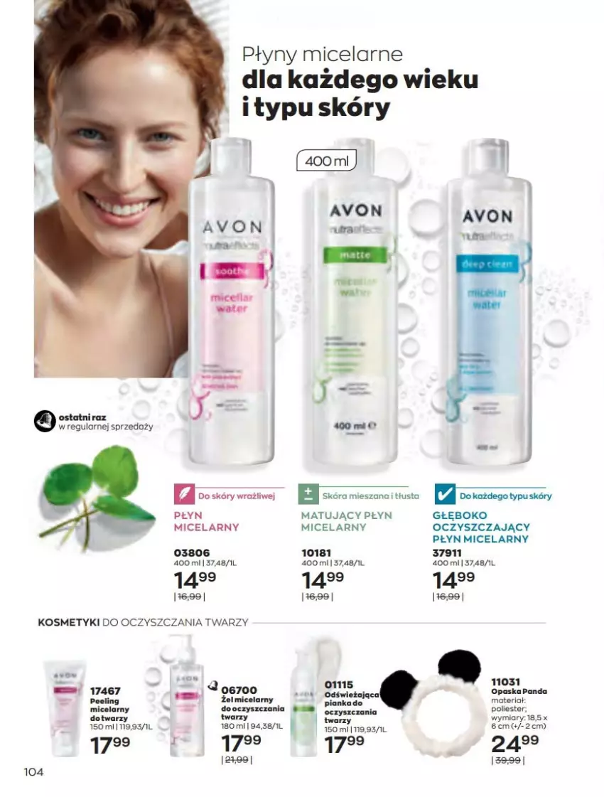 Gazetka promocyjna Avon - Katalog Avon 4/2022 kampania kwiecień - ważna 01.04 do 30.04.2022 - strona 104 - produkty: Opaska, Panda, Peeling, Płyn micelarny