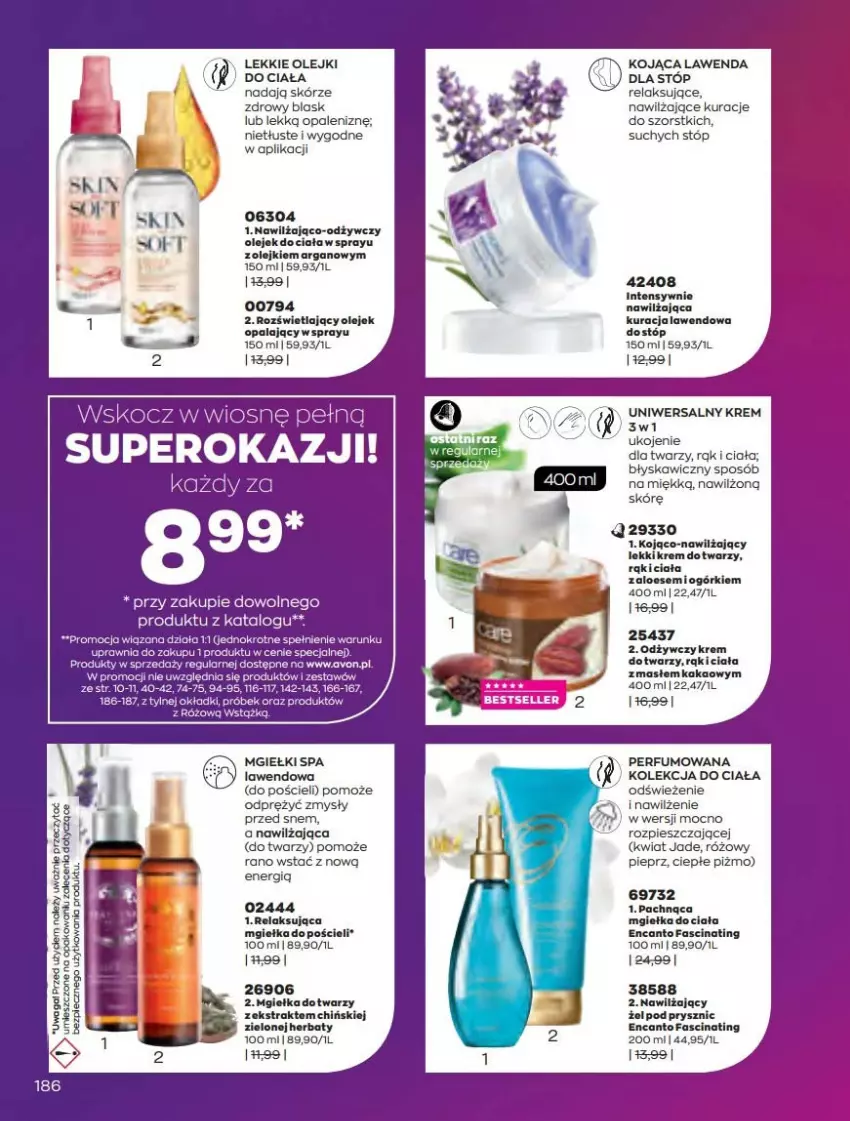 Gazetka promocyjna Avon - Katalog Avon 4/2022 kampania kwiecień - ważna 01.04 do 30.04.2022 - strona 186 - produkty: Fa, Kakao, Olej, Perfum, Piec, Pieprz, Pościel, Top, Wstążka