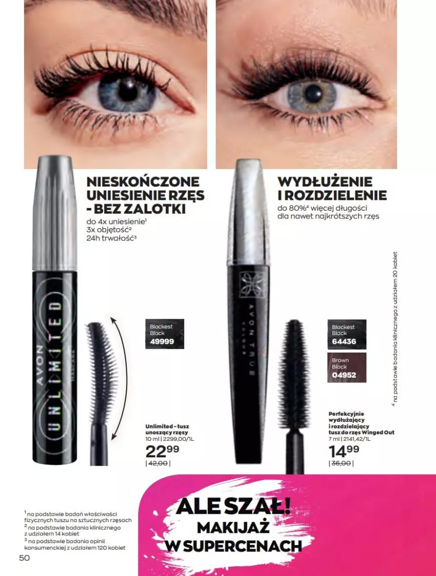 Gazetka promocyjna Avon - Katalog Avon 4/2022 kampania kwiecień - ważna 01.04 do 30.04.2022 - strona 50 - produkty: Lack, Makijaż, Tusz