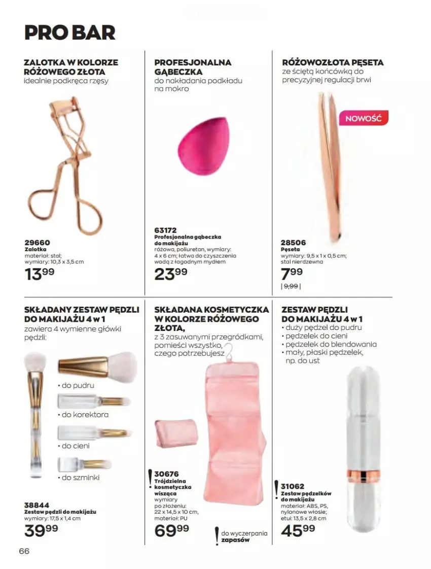 Gazetka promocyjna Avon - Katalog Avon 4/2022 kampania kwiecień - ważna 01.04 do 30.04.2022 - strona 66 - produkty: Kosmetyczka, Makijaż, Pędzel do pudru, Pęseta, Podkład, Zestaw pędzli